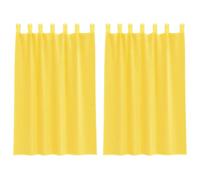 vidaXL Cortinas de Gasa con Trabillas 2 uds Amarillo 140x175 cm, Visillo, Cortina Transparente, Voile para Ventanas, Tratamiento de Ventanas