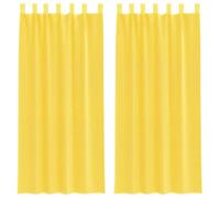 vidaXL Cortinas de Gasa con Trabillas 2 uds Amarillo 140x245 cm