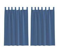 vidaXL Cortinas de Gasa con Trabillas 2 uds Azul Real 140x175 cm
