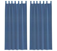 vidaXL Cortinas de Gasa con Trabillas 2 uds Azul Real 140x245 cm