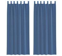 vidaXL Cortinas de Gasa con Trabillas 2 uds Azul Real 140x260 cm