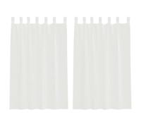 vidaXL Cortinas de Gasa con Trabillas 2 uds. Color Blanco 140x175 cm