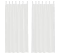 vidaXL Cortinas de Gasa con Trabillas 2 uds. Color Blanco 140x225 cm