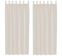 vidaXL Cortinas de Gasa con Trabillas 2 uds. Crema, Visillo, Cortina Transparente, Voile para Ventanas, Tratamiento de Ventanas