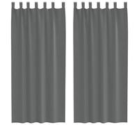 vidaXL Cortinas de Gasa con Trabillas 2 uds Gris Oscuro 140x225 cm