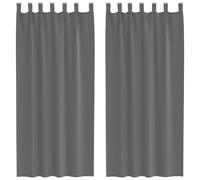 vidaXL Cortinas de Gasa con Trabillas 2 uds Gris Oscuro 140x245 cm