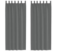vidaXL Cortinas de Gasa con Trabillas 2 uds Gris Oscuro 140x260 cm, Visillo, Cortina Transparente, Voile para Ventanas, Tratamiento de Ventanas