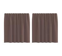 vidaXL Cortinas de Gasa con Trabillas 2 uds. marrón, Visillo, Cortina Transparente, Voile para Ventanas, Tratamiento de Ventanas