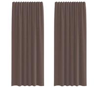 vidaXL Cortinas de Gasa con Trabillas 2 uds. marrón, Visillo, Cortina Transparente, Voile para Ventanas, Tratamiento de Ventanas