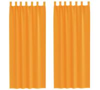 vidaXL Cortinas de Gasa con Trabillas 2 uds Naranja 140x260 cm