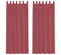vidaXL Cortinas de Gasa con Trabillas 2 uds Rojo Vino 140x260 cm
