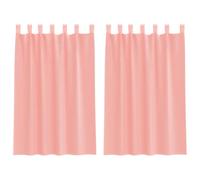 vidaXL Cortinas de Gasa con Trabillas 2 uds Rosa 140x175 cm