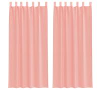 vidaXL Cortinas de Gasa con Trabillas 2 uds Rosa 140x245 cm