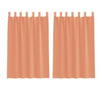 vidaXL Cortinas de Gasa con Trabillas 2 uds Terracota 140x175 cm