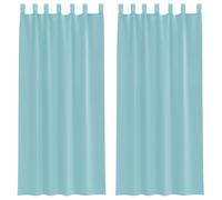 vidaXL Cortinas de Gasa con Trabillas 2 uds Turquesa 140x245 cm
