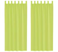 vidaXL Cortinas de Gasa con Trabillas 2 uds. Verde Manzana