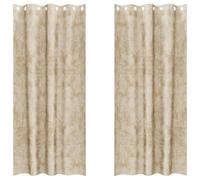 vidaXL Cortinas de Terciopelo 2 pcs con Ojales en Crema, 245 x 140 cm Ventanas Interiores, ofrecen privacidad, filtran la luz y Tienen un drapeado Elegante. Este Set de Cortinas opac