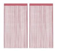 vidaXL Cortinas de Tiras 2 uds. Color Rosa 100x250 cm, Cortina de Flecos, Cortina con Bolsillo para Varilla, Divisor de ambientes