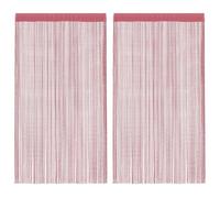 vidaXL Cortinas de Tiras 2 uds. Color Rosa 140x250 cm, Cortina de Flecos, Cortina con Bolsillo para Varilla, Divisor de ambientes