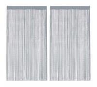 vidaXL Cortinas de Tiras 2 uds Gris Claro 100x250 cm, Cortina de Flecos, Cortina con Bolsillo para Varilla, Divisor de ambientes