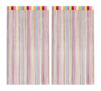 vidaXL Cortinas de Tiras 2 uds Multicolor 140x250 cm, Cortina de Flecos, Cortina con Bolsillo para Varilla, Divisor de ambientes