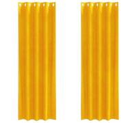 Cortinas Opacas vidaXL con Ojales 2 pcs Amarillo Mostaza Terciopelo