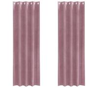 Juego de Cortinas con Ojales vidaXL en Tela de poliéster Rosa Oscuro, filtrantes de luz, tratamientos de Ventana 140 x 260 cm, Estilo de colgado con Ojales, Uso Interior, Adecuado para Salas de Estar