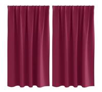 vidaXL Cortinas Opacas con Anillas 2 pcs Rojo Vino 140 x 140 cm, Cortinas para Sala, Modernas y Opacas, Ligeras, mejoran la privacidad, Varias Opciones manuales