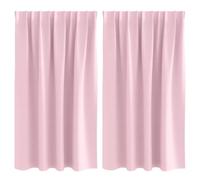 vidaXL Cortinas Opacas con Anillas 2 pcs Rosa Bebé 140 x 140 cm, Cortinas para Sala, Modernas y Opacas, Ligeras, mejoran la privacidad, Varias Opciones manuales