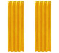 Cortinas Opacas vidaXL con Ojales 2 pcs Amarillo Mostaza Terciopelo