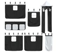 vidaXL Cortinas para Camas Altas con Torre poliéster Blanco y Negro