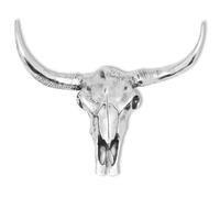 vidaXL Craneo de Toro Decorativo para Pared de Material Aluminio Plateado