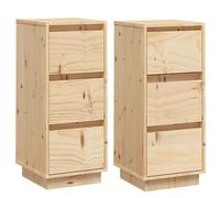 vidaXL Credenze 2 pz 32x34x75 cm in Legno Massello di Pino