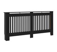 vidaXL Cubierta para Radiador, Armario de Pared para Calentador, Estante para Libros Adornos, Mueble Tapa de Calefacción de Salón, MDF Negro