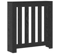 vidaXL Cubierta de radiador en Roble Negro 78 x 20 x 82 cm, Vertical con Listones. Hecha de Madera de ingeniería, es un Mueble para el Interior, Ideal como Organizador para el hogar. Además, Sirve c
