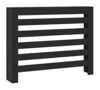 vidaXL Cubierta de radiador Madera de ingeniería Negro 104x20x82 cm, Tapa de radiador, Cubierta Alta del radiador, Tapa de la válvula del radiador