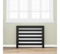 vidaXL Cubierta de Radiador Roble Negro 104 x 20 x 82 cm