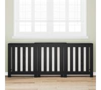 vidaXL Cubierta de Radiador Negro 205X21.5X83.5 cm Madera Ingenierizada Resistente para Decoración de /Habitación con Protección de Ancho Ajustable Acabado