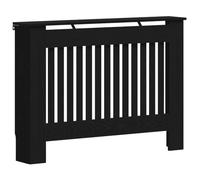 vidaXL Cubierta de Radiador Roble Negro 112 x 19 x 81,5 cm, Cubierta Moderna Rectangular para radiador, decoración del hogar, Resistencia al Calor, diseño de Madera, Seguridad Infantil