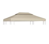 vidaXL Cubierta de Repuesto de Cenador, Toldo de Cenador, Cubierta Superior , Refugio para Reuniones, Beige 3x4 m