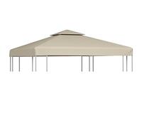 vidaXL Cubierta de Repuesto de Cenador, Toldo de Cenador, Cubierta Superior Resistente al Agua, Refugio para Reuniones, Beige 3x3 m