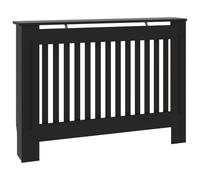 vidaXL Cubierta para radiador Armario de pared con estante para libros MDF Negro