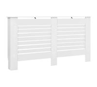 vidaXL Cubierta para radiador - Armario de pared con estante para libros, MDF blanco