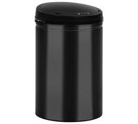 vidaXL Cubo de Basura con Sensor Automático Papelera Reciclaje Barurero Contenedor Baño Cocina Sala de Estar Salón Oficina 30L Acero al Carbono Negro
