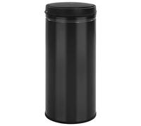 vidaXL Cubo de Basura con Sensor Automático Papelera Reciclaje Barurero Contenedor Baño Cocina Sala de Estar Salón Oficina 80L Acero al Carbono Negro