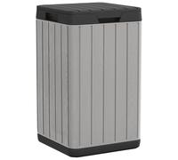 vidaXL Cubo de Basura de Exterior, Cubo Papelera con Tapa, Contenedor de Residuos, Cubo de Basura para Parque Jardín Patio, PP Gris