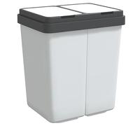 vidaXL Cubo de basura doble blanco 2x25 L