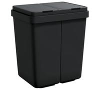 vidaXL Cubo de basura doble gris antracita 2x25 L