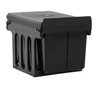vidaXL Cubo de Basura Extraíble en Armario de Cocina con Cierre Suave, Papelera con Rieles, Contenedor de Basura, Cubo de Reciclaje para Hogar, 48 L