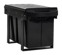 vidaXL Cubo de Basura Extraíble en Armario de Cocina con Cierre Suave, Papelera con Rieles, Contenedor de Basura, Cubo de Reciclaje para Hogar, 48 L